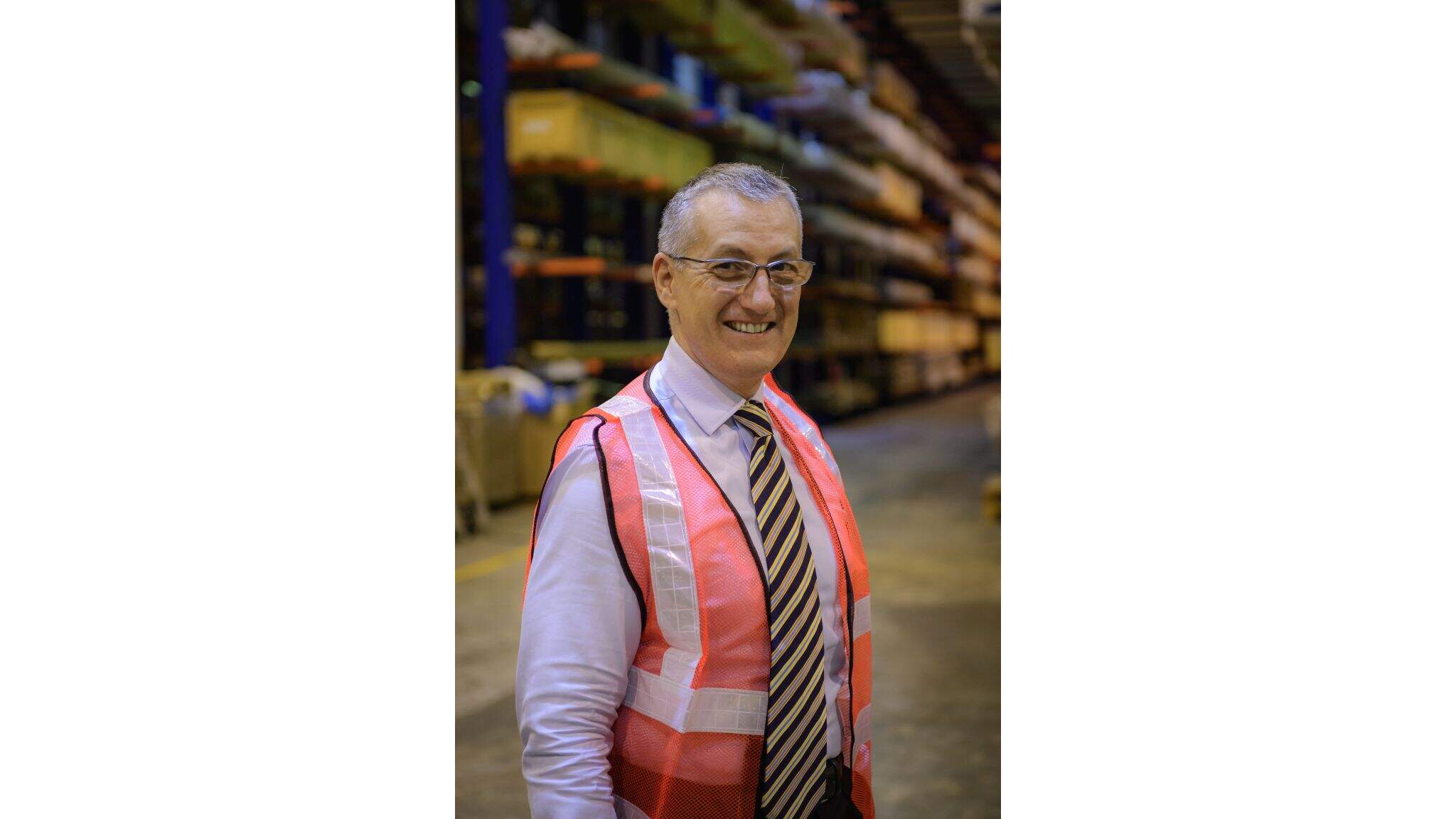 Frank Stadus, Managing Director Air & Sea Logistics Singapore, at DACHSER warehouse.